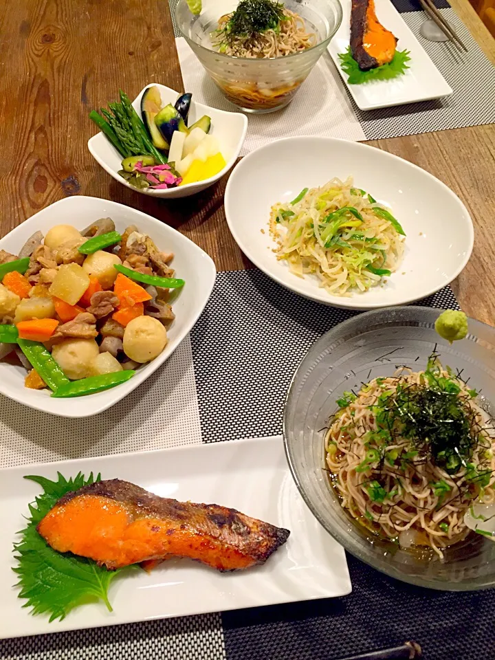 焼き魚と煮物のあっさり和食メニュー😊🐟🍃|まみりんごさん