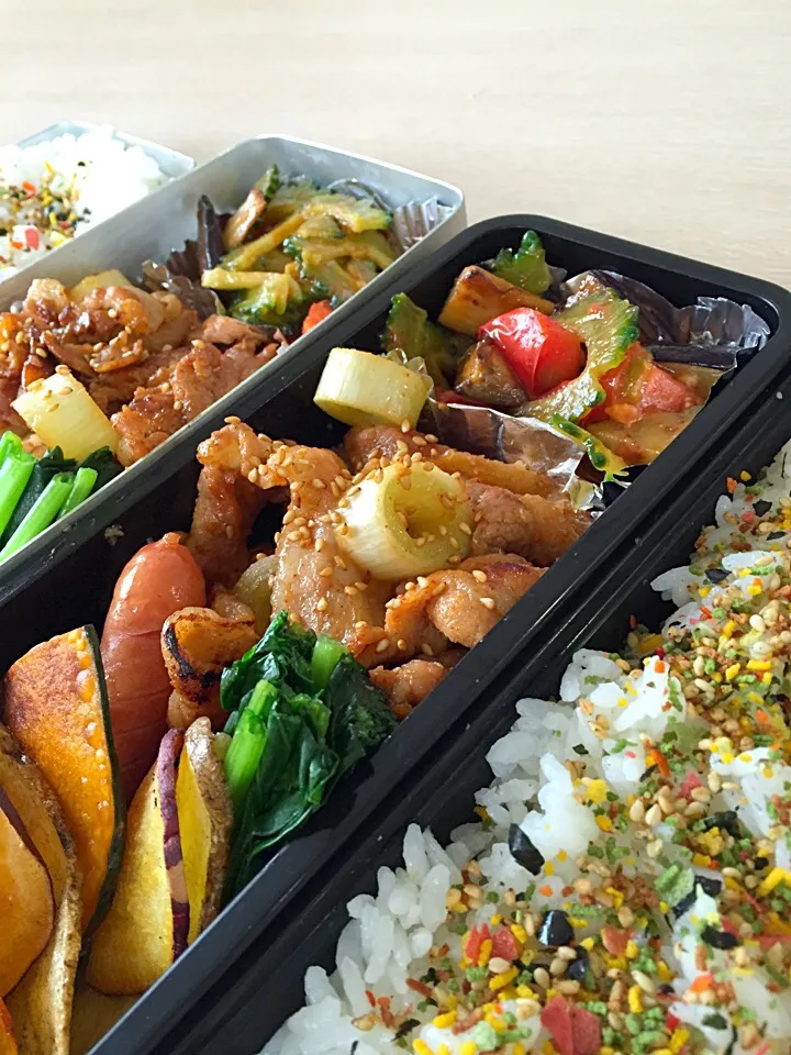 Snapdishの料理写真:今日の親父弁当！|沖縄「ピロピロ」ライフさん