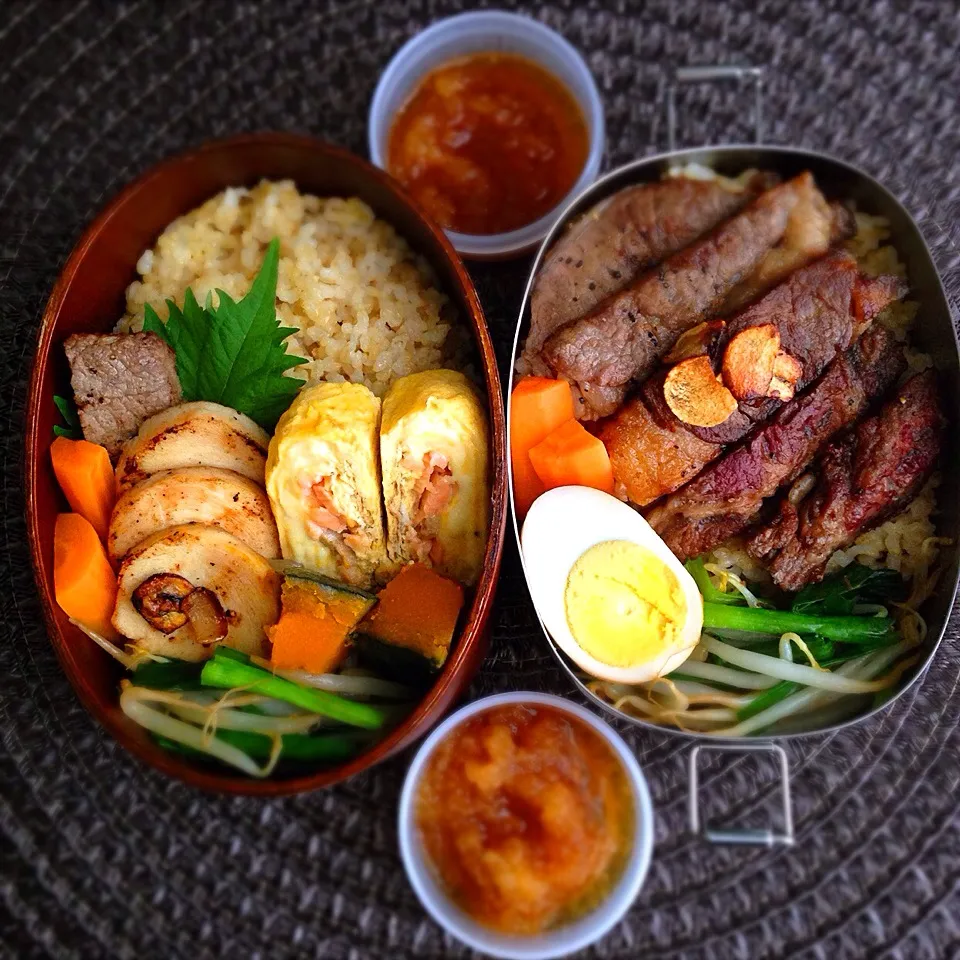 ステーキ丼弁当＆鶏ハムステーキ弁当|colzaさん