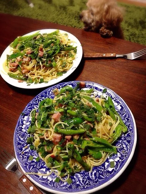 緑野菜のペペロンチーノ|パスタ食堂タマサクラさん