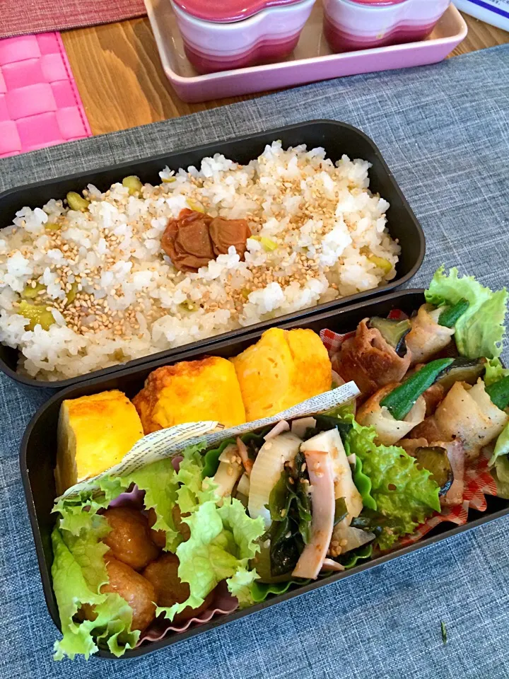 ソラマメごはん弁当（ぱぱ弁当）|さやつんさん