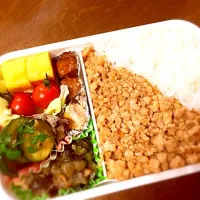 即席鶏そぼろ弁当🐓|こーいちさん