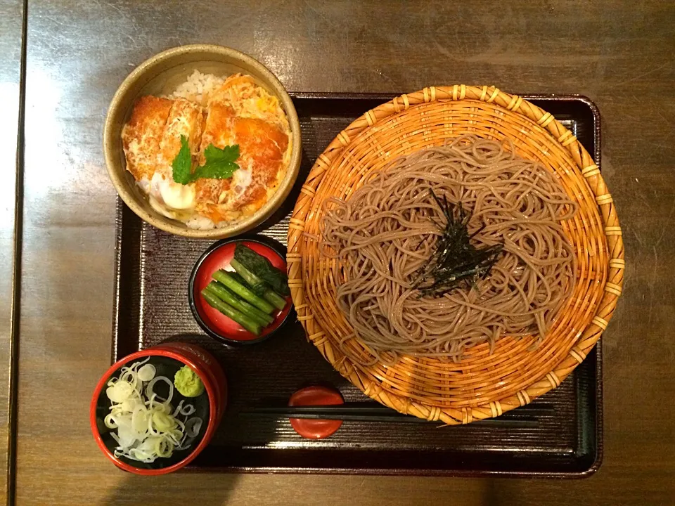 カツ丼定食(冷そば)|ばーさんさん