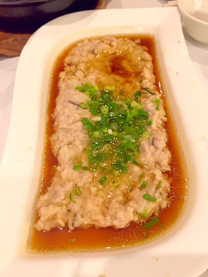 Steamed minced pork with diced squid & water chestnut|Sky Blueさん