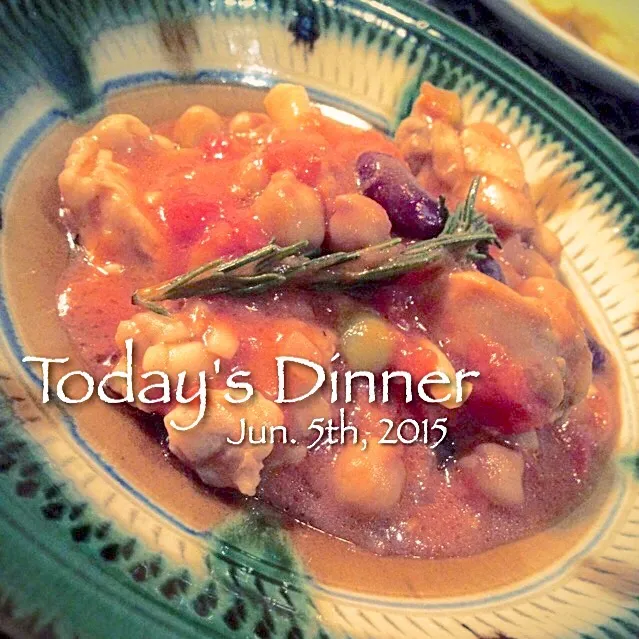 鶏肉とお豆のトマト煮込み|アキコさん