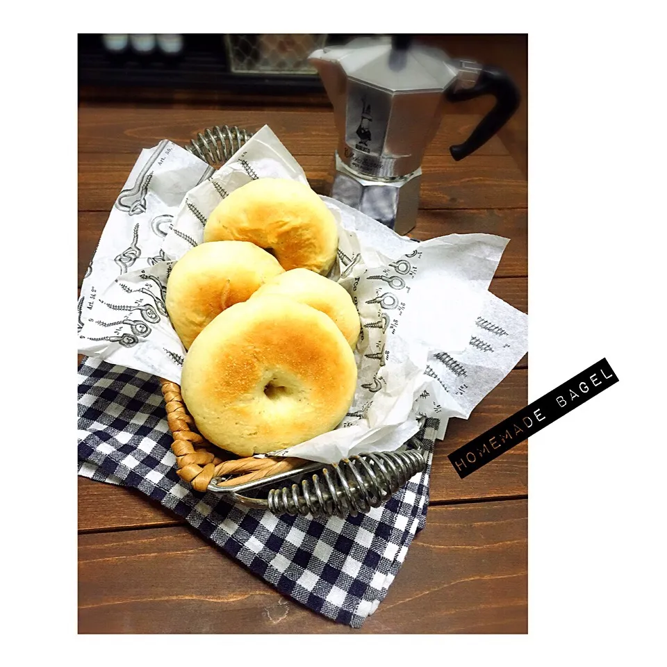 Snapdishの料理写真:初 プレーンベーグル 🍩🎶|welcomeizumiさん