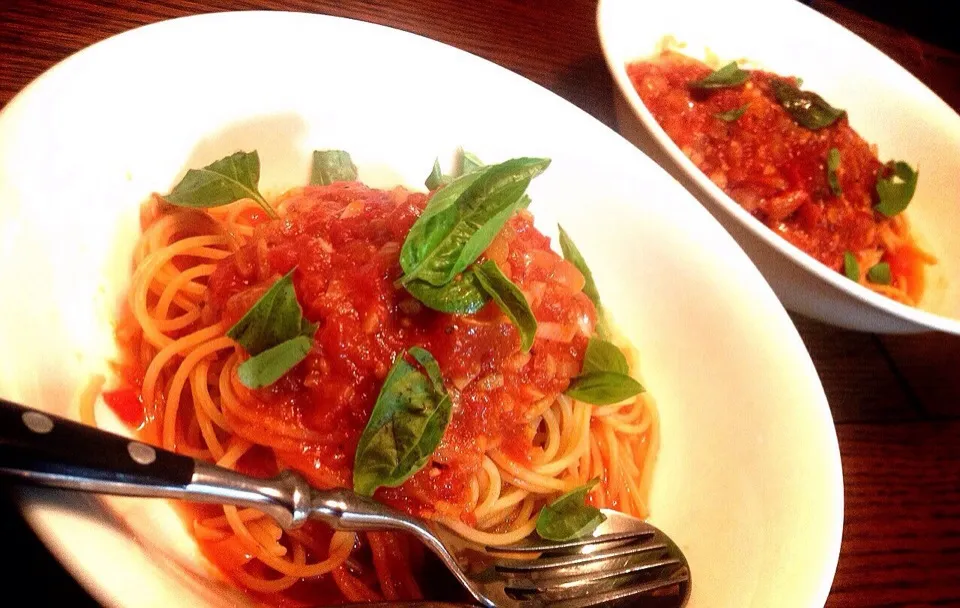 Snapdishの料理写真:アンチョビトマトソース🍝|ゆぅさん