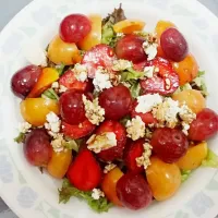 Endive Mix Salad in Red Wine  Vinaigrette with Feta Cheese