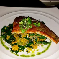 Snapdishの料理写真:branzino & israeli couscous|Juliee ~ ジュリーさん