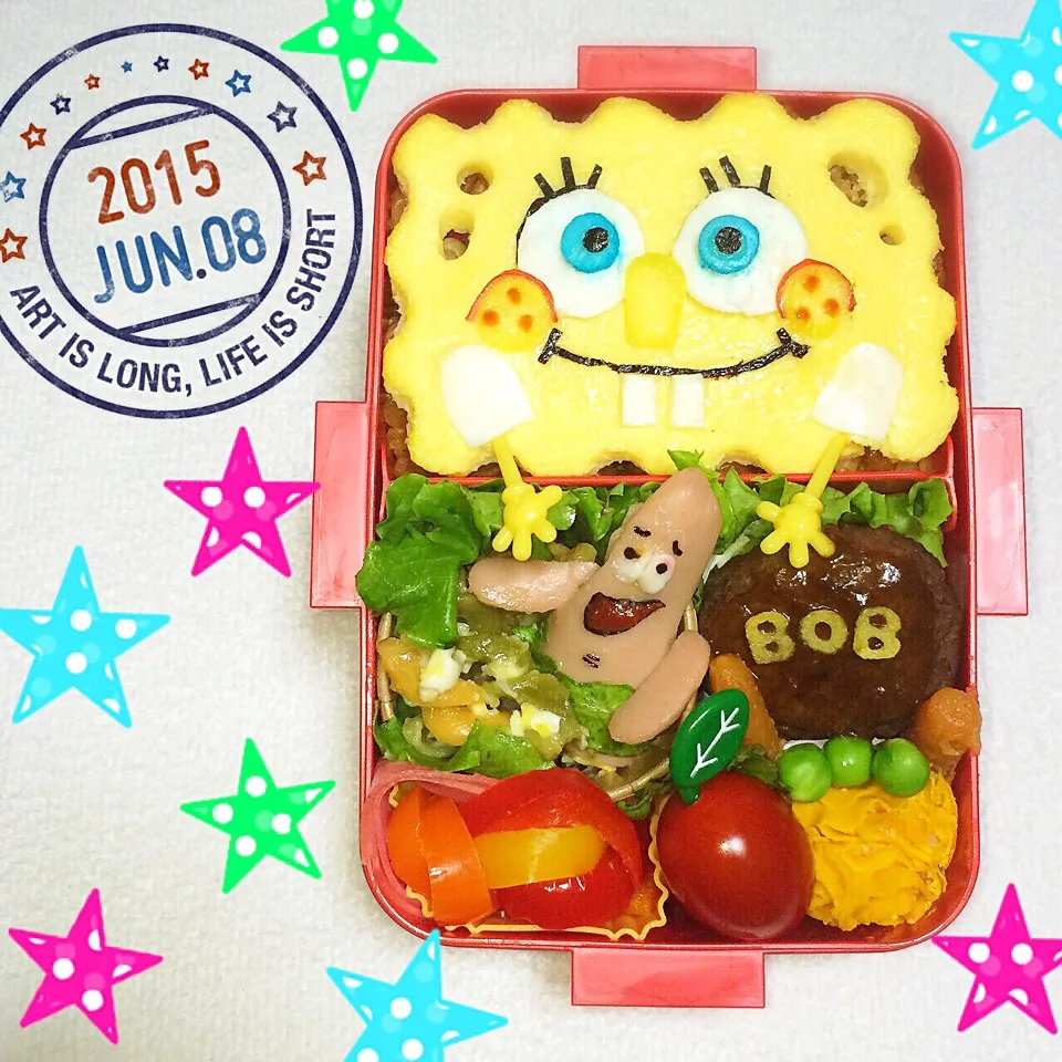 スポンジボブ♡娘ﾀﾝ弁当♪|こぶちゃんさん