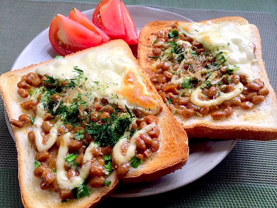 Natto cheese mayo toast❗️チーマヨ納豆トースト|🌈Ami🍻さん