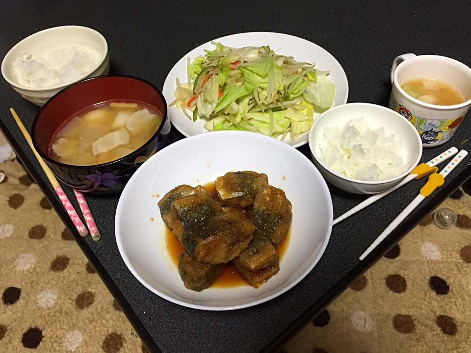 野菜炒め・鯵甘酢煮・豚汁|うるしちかさん