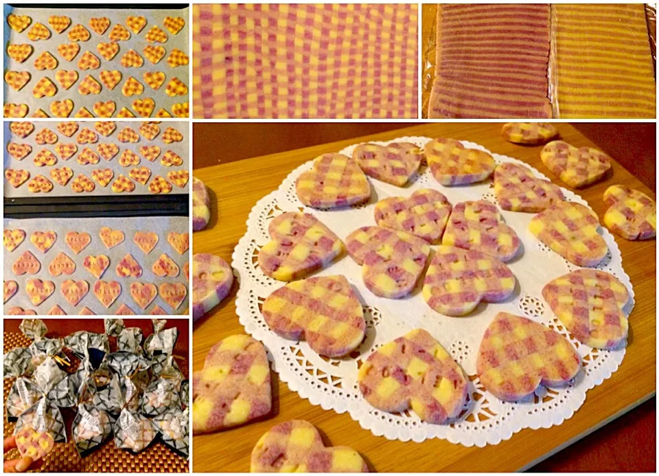 usako55's Gingham check of purple sweet potato cookies🍪usakoさんのｷﾞﾝｶﾞﾑﾁｪｯｸ ｽｨｰﾄﾎﾟﾃﾄｸｯｷｰ|🌈Ami🍻さん