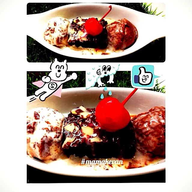 Vanilla Choco Ice Cream with Brownie|meilizaさん