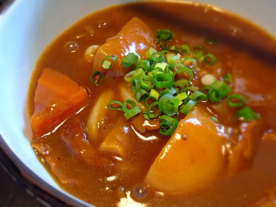 残ったカレーでカレーうどん。|なおなおさん