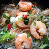 Glass Noodle Salad with mince meat and prawns|Nickyさん