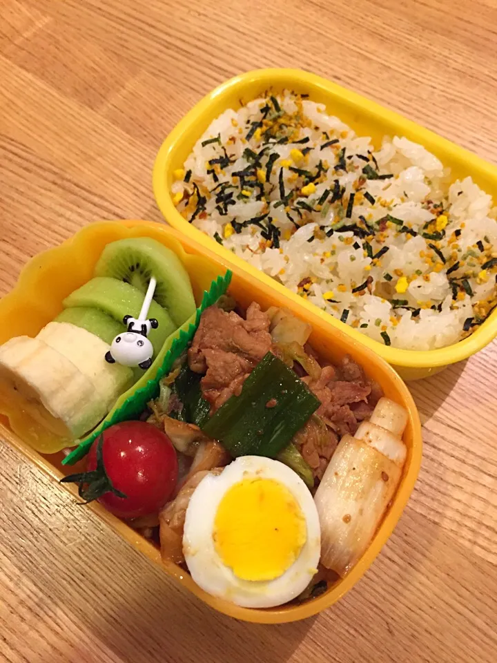 Snapdishの料理写真:豚肉とキャベツの甘辛味噌炒め弁当|myusicさん