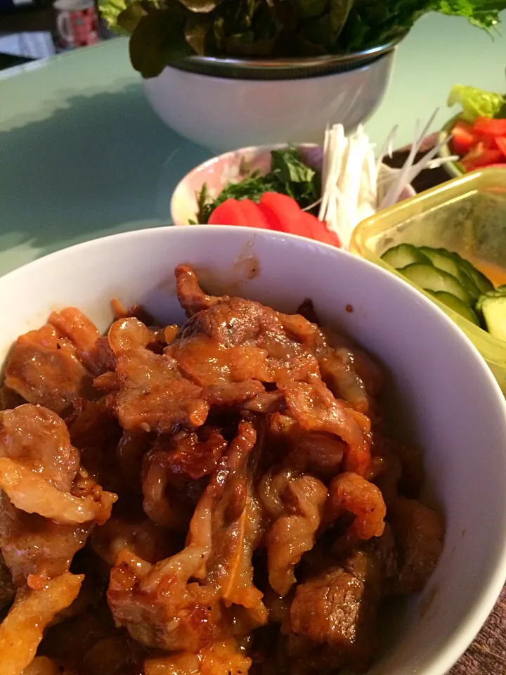 Stamina beef lettuce wrap|Nigelさん