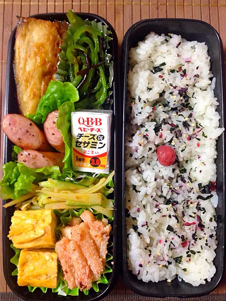 Snapdishの料理写真:息子弁当44日目！ハイチーズ（笑）|じゅんけさん