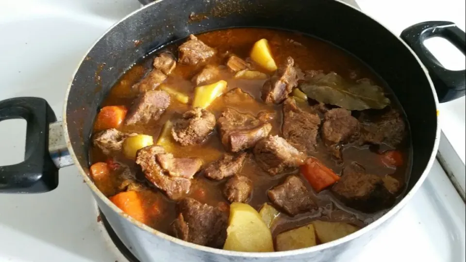 BIG POT BEEF STEW POTATOES CARROTS WITH GREAT SEASONINGS CRIOLLE|Frank Ortizさん