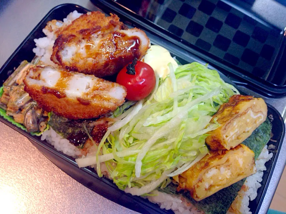 Snapdishの料理写真:海老カツのり弁当|ゆりえさん