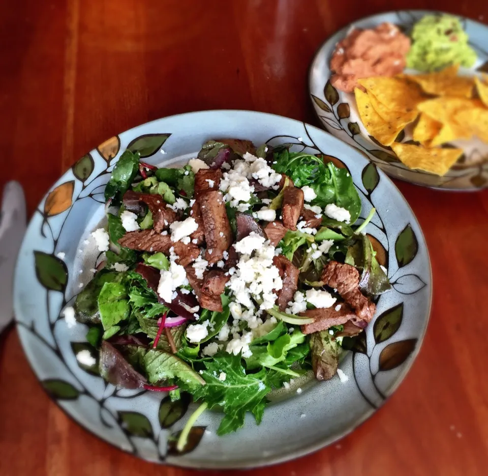 Salad with Lime Vinagrette, Sirloin and Cojito cheese|Kim Hansonさん