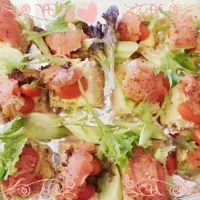 スモークサーモンと溶けたチーズフォカッチャ🌟 Gravad lax on melted cheese foccacia 🍞|thepixiemixerさん