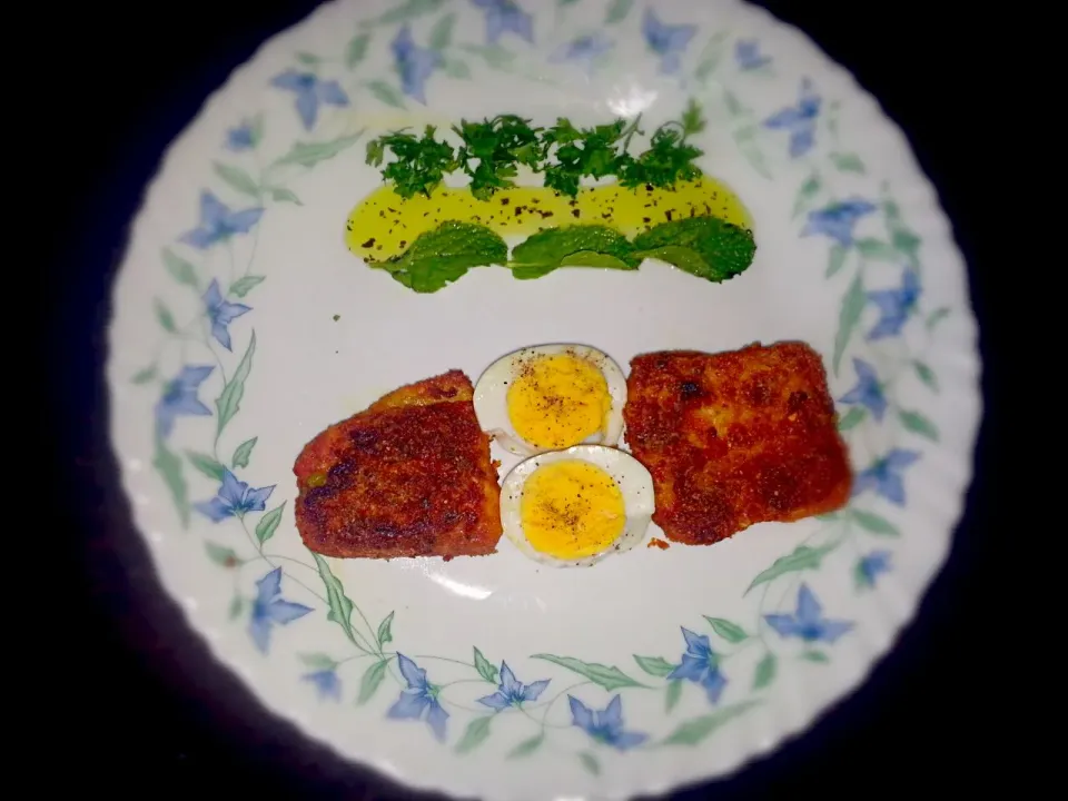 #basa #fillet #boiledeggs #servedwith #mintsauce|Sau Jさん