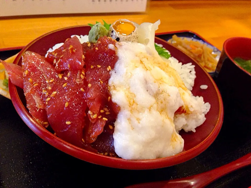 マグロどーんと山芋トッピング丼(*^◯^*)|noricomicさん