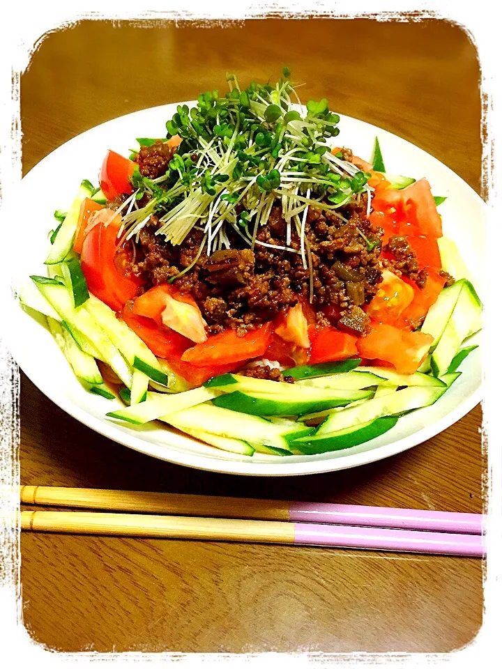 茄子肉味噌のっけぶっかけ素麺|パンダ母さん🐼さん