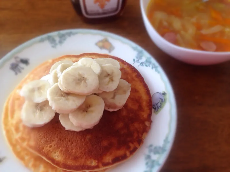 Snapdishの料理写真:バナナパンケーキ|さんだーさん