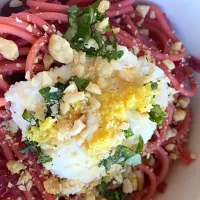 Crushed Beet & Whole Wheat Spaghetti|@gmikulskyさん