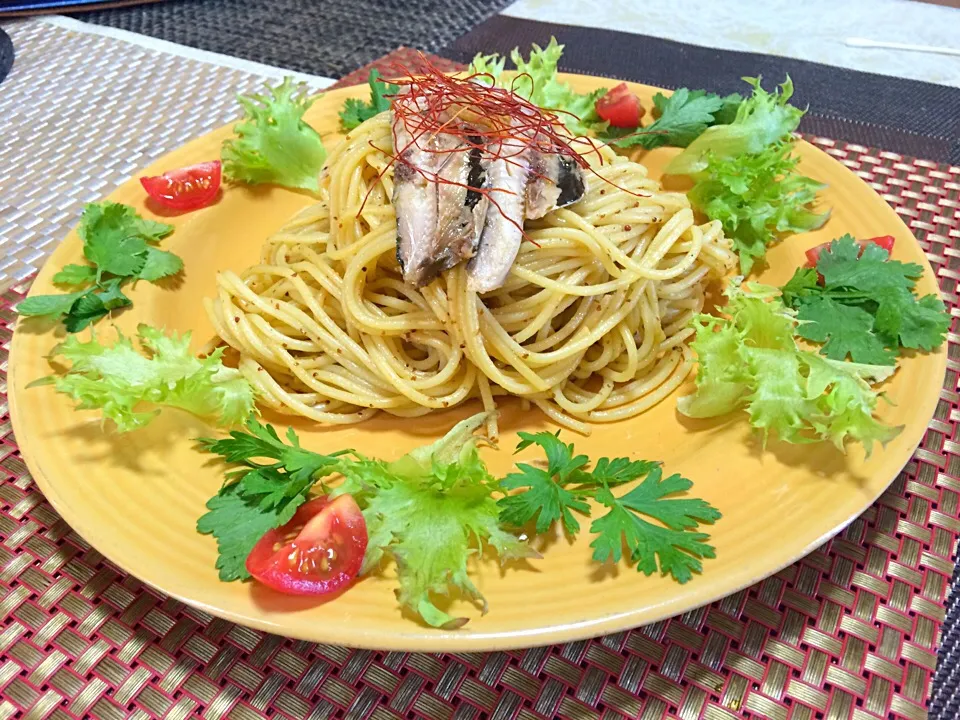 Miki Sanoの料理 炊飯器でオイルサーディンで粒マスタード醤油のパスタ😍|佐野未起さん