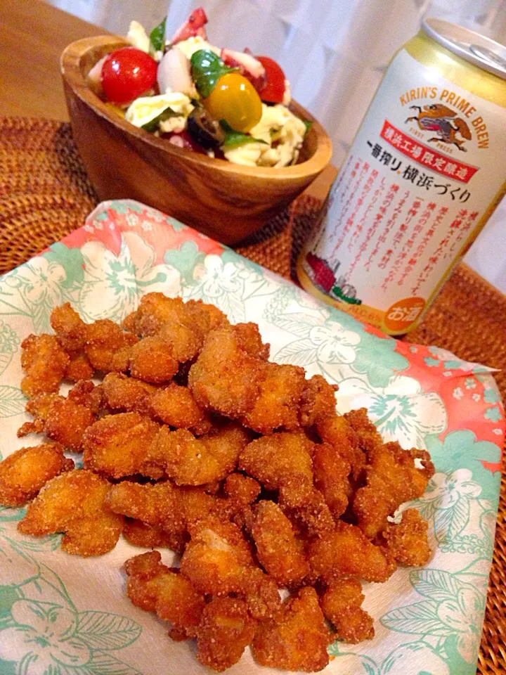 ビールには軟骨唐揚げ❤️止まらない〜😋|アイさん