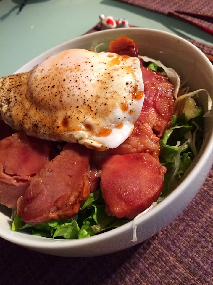 👿stamina lunch .. BBQ pork and egg on rice... Chashu donburi|Nigelさん