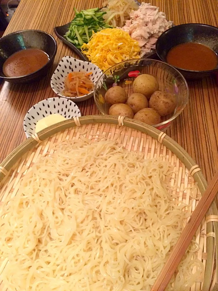 ＊晩ごはん＊ つけ麺風ゴマだれ冷やし中華 茹で新ジャガ|pinoyamaさん