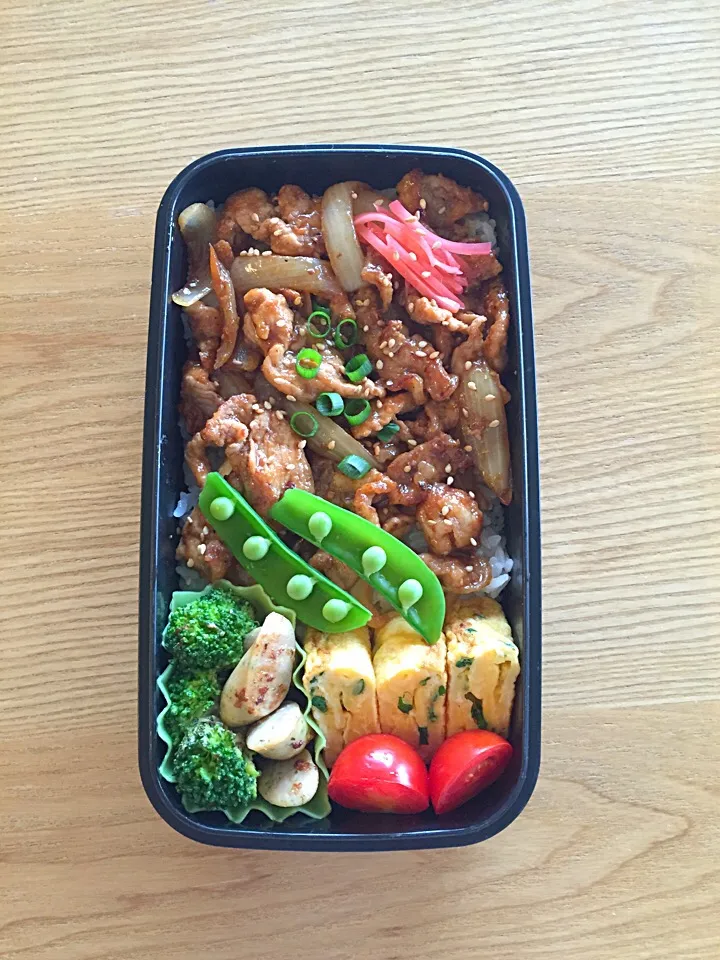 Snapdishの料理写真:生姜焼き丼＊弁当♪|hiromiさん