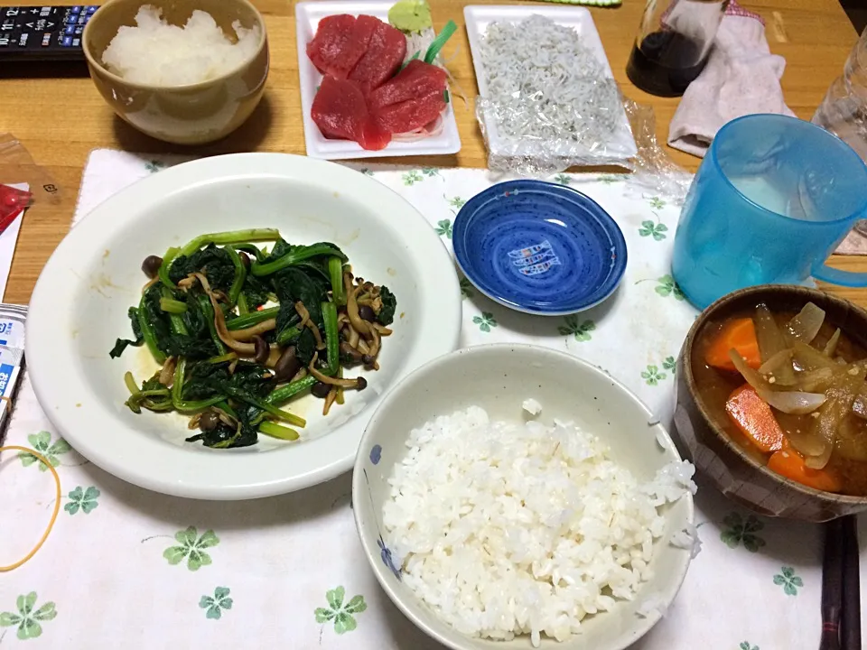 日曜日の夕食、マグロの赤身|こいちゃんの夫さん