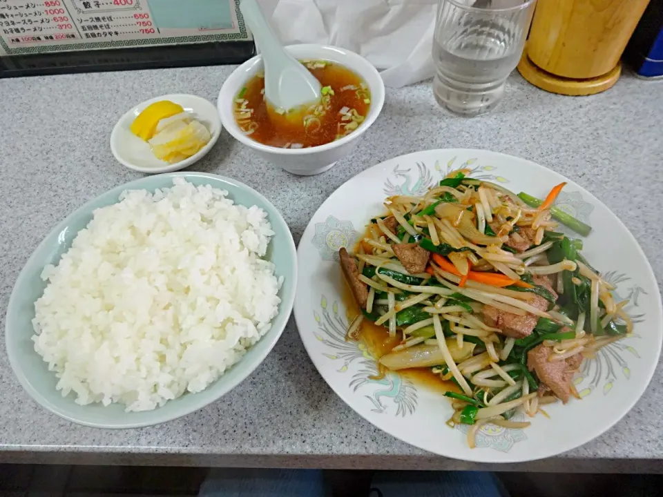 ニラレバ炒め定食|まぐろさん