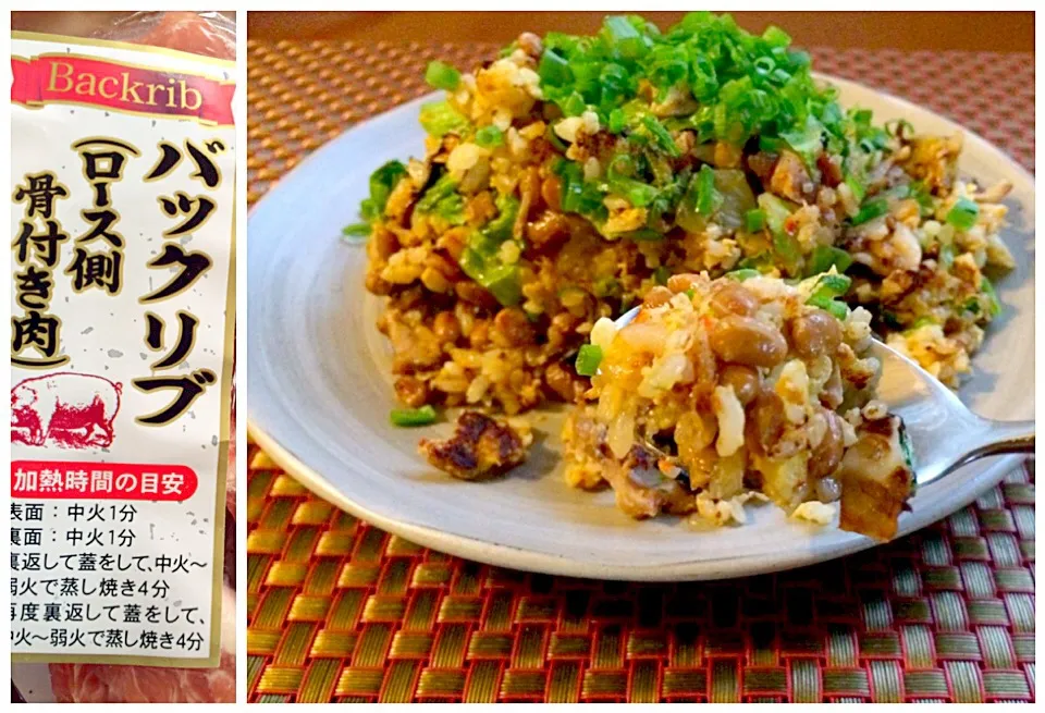 Snapdishの料理写真:Pork&natto kimchi fried rice🐽豚肉ｷﾑﾁ納豆ﾁｬｰﾊﾝ|🌈Ami🍻さん