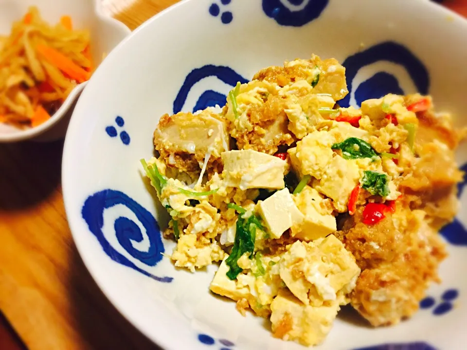 20150615🍙ミニミニヘルシー豆腐入りカツ丼|akiyo22さん