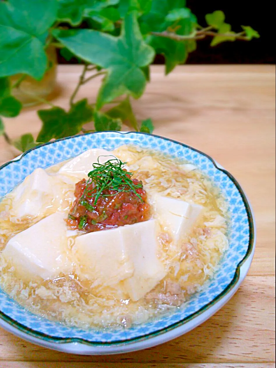 さくらさんのお豆腐と梅干しのそぼろあんかけスープ◟́◞̀♡…に、玉子プラス！|和田 匠生さん