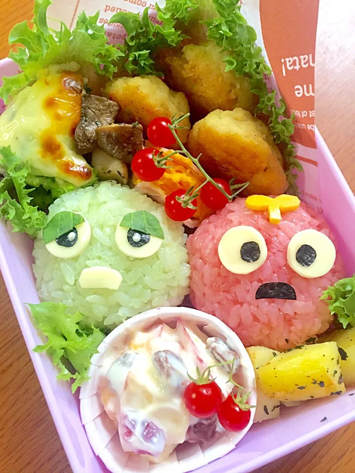 Snapdishの料理写真:6/16 ガチャピン&ムック弁当|えぁちママさん