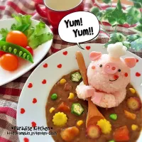 Snapdishの料理写真:ブタちゃんコックのデコカレー