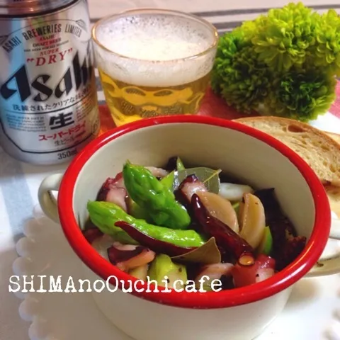 『アスパラとタコのアヒージョと新しい、、、』 #SHIMAのオウチカフェ|SHIMAさん