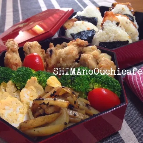 Snapdishの料理写真:『ツナギDIY戦隊♪と引っ越し準備弁当〜！ジャガイモのきんぴら』 #SHIMAのオウチカフェ|SHIMAさん