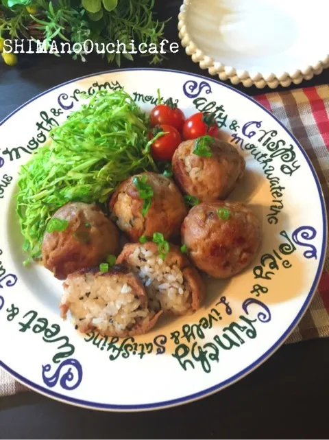 Snapdishの料理写真:『和スバイスで春のおもてなし♪豚の生姜焼き肉巻きおにぎり』 #SHIMAのオウチカフェ|SHIMAさん