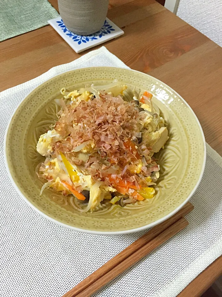 Snapdishの料理写真:高野豆腐でふーちゃんぷるーもどき☺︎|しょうこさん