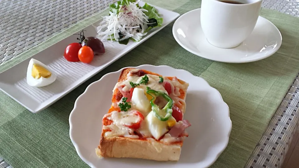 朝食   ピザトースト|おちゃわんさん