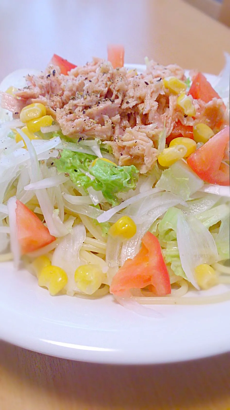 暑いお昼に#さっぱり #野菜たっぷりサラスパ|Akooooさん